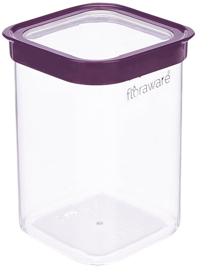 Floraware Food Safe Plastic Multiuse Square Fit-Lock Airtight Storage Jar,Containers for Kitchen Storage Set I Grocery Kitchen Container Set I Multipurpose Jar, 1150 ml, set 1 BPA free, Purple
